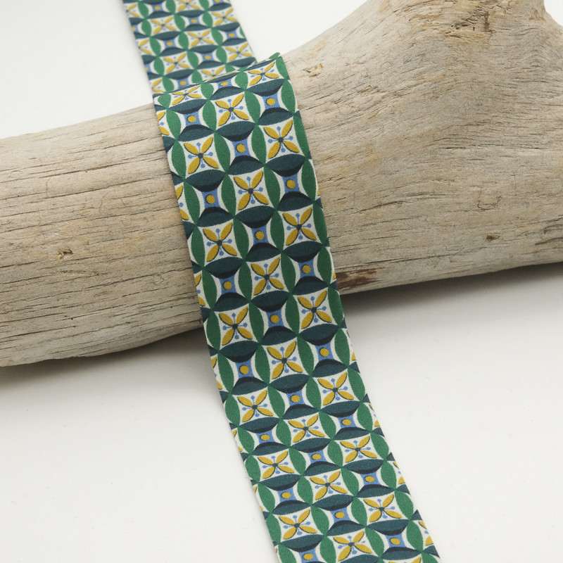 Biais Liberty 25MM Sebastian Vert  - Maison Klem